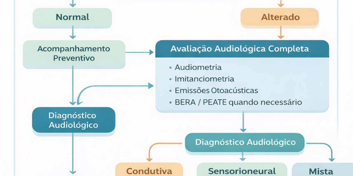 Fluxo clínico para perda auditiva infantil